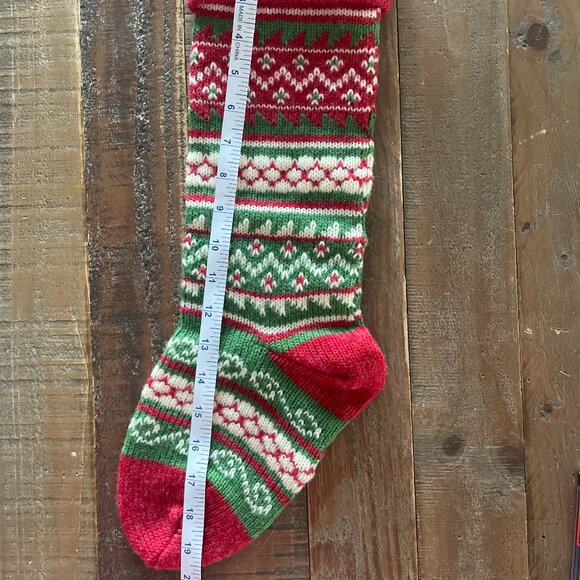 Fairisle Knit Holiday Stocking - Picture 3 of 4